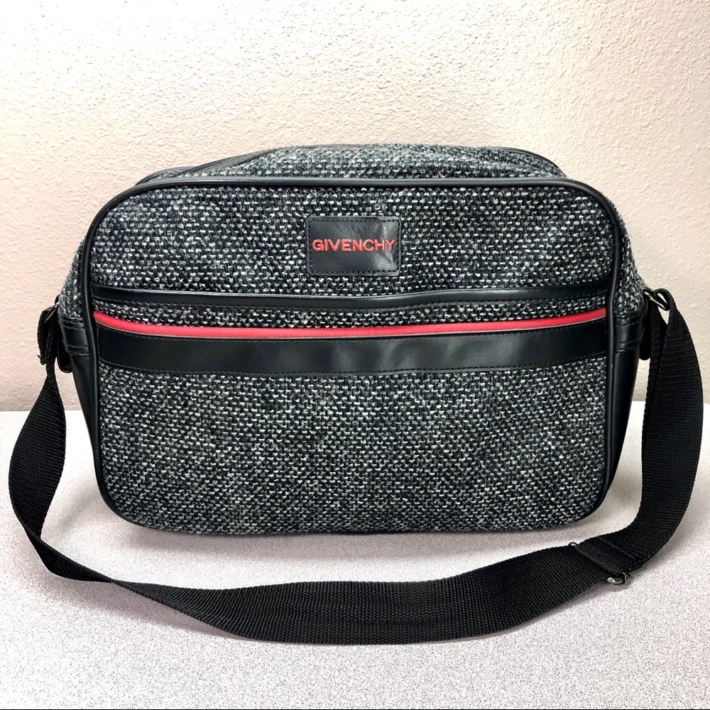 Vintage Givenchy Carry On Gray Tweed Travel Bag